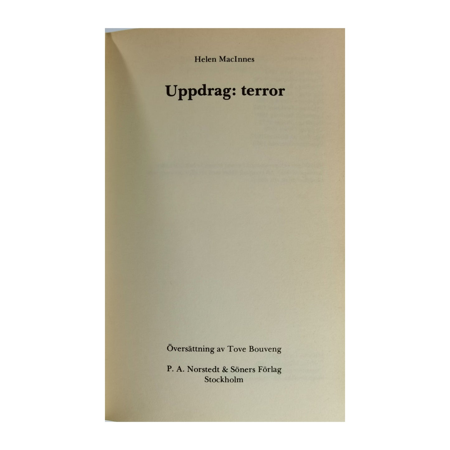 Helen MacInnes: Uppdrag: Terror