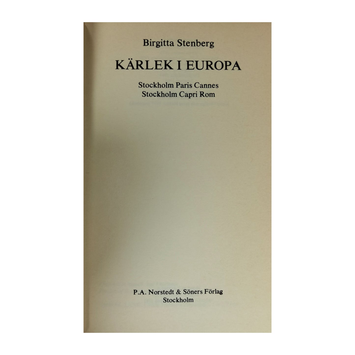 Birgitta Stenberg: Kärlek I Europa