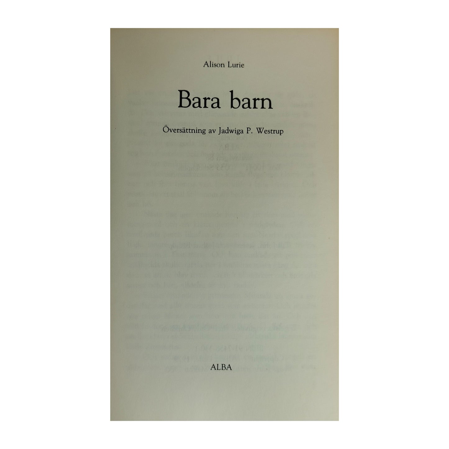 Alison Lurie: Bara Barn