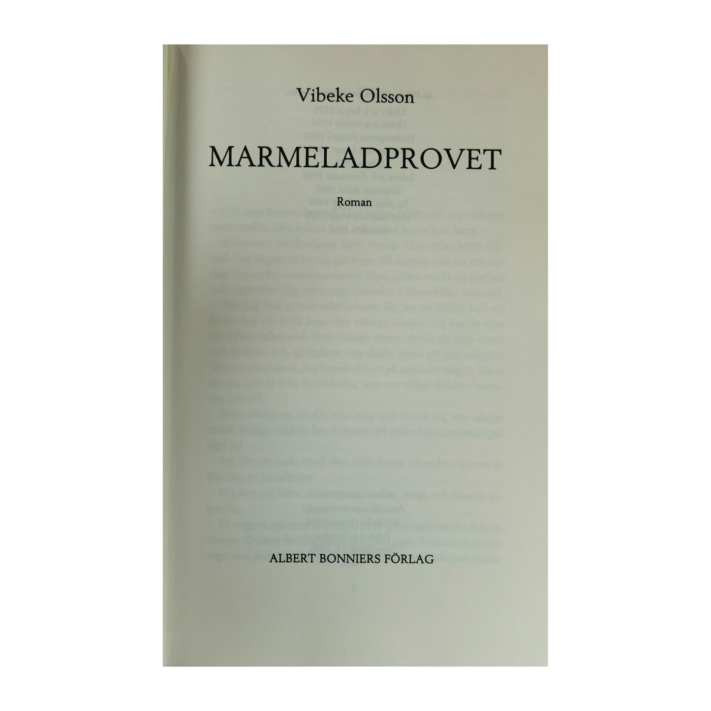 Vibeke Olsson: Marmeladprovet