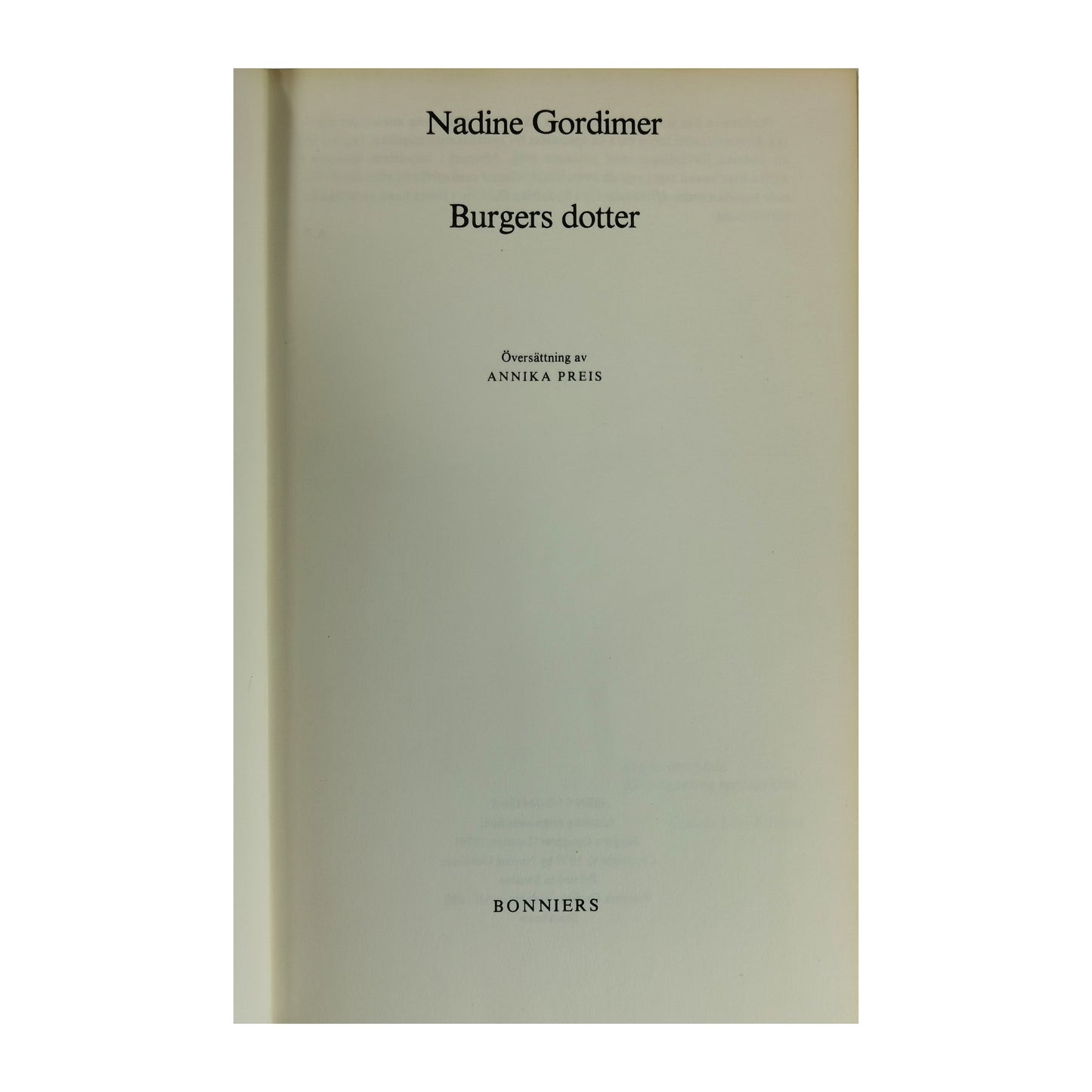 Nadine Gordimer: Burgers Dotter