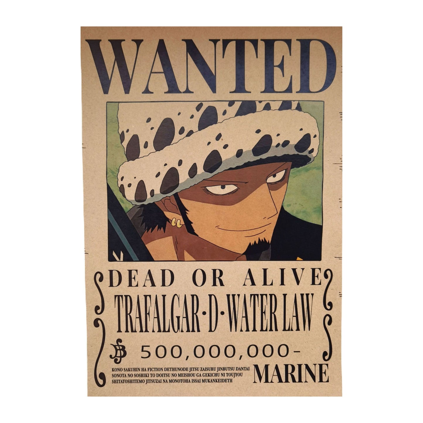 One Piece: Wanted Poster Trafalgar D. Water Law 500000000 (420mm x 285mm)