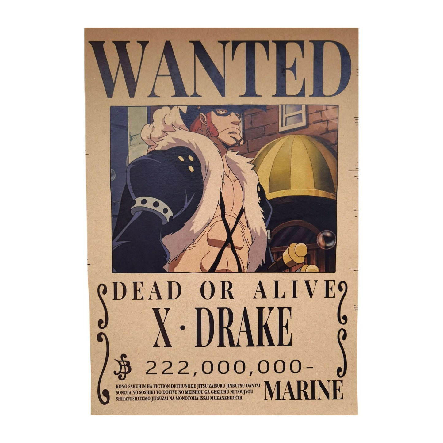 One Piece: Wanted Poster X. Drake 222000000 (420mm x 285mm)