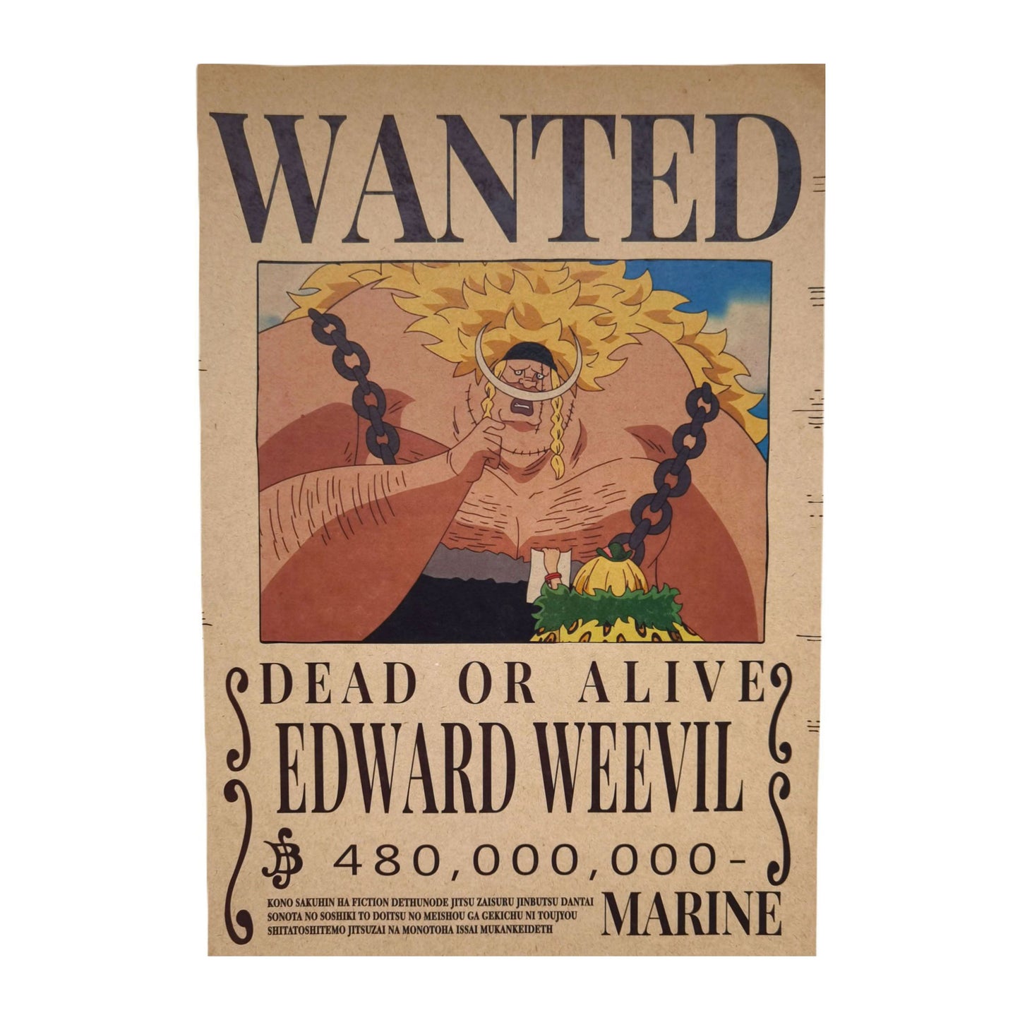 One Piece: Wanted Poster Edward Weevil 480000000 (420mm x 285mm)