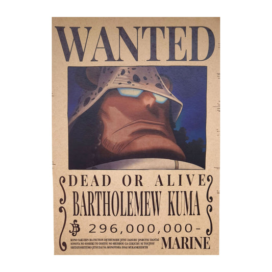 One Piece: Wanted Poster Bartholomew Kuma 296000000 (420mm x 285mm)