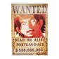 One Piece: Wanted Poster Portgas D. Ace 550000000 (420mm x 285mm)