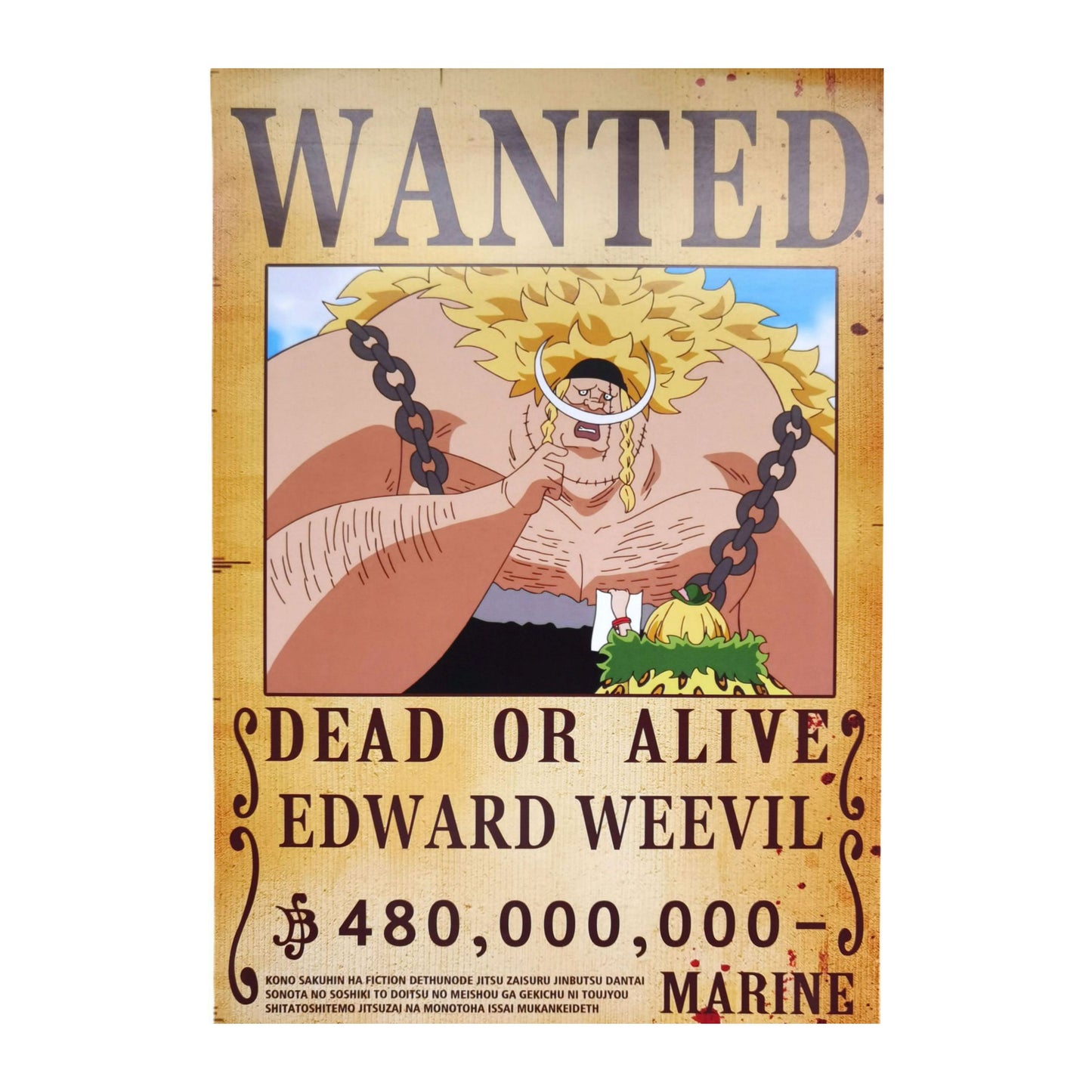 One Piece: Wanted Poster Edward Weevil 480000000 (ART2) (420mm x 285mm)