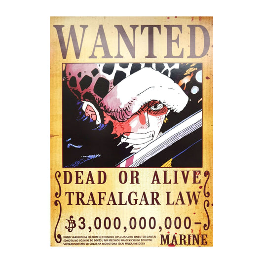 One Piece: Wanted Poster Trafalgar D. Water Law 3000000000 (ART2) (420mm x 285mm)