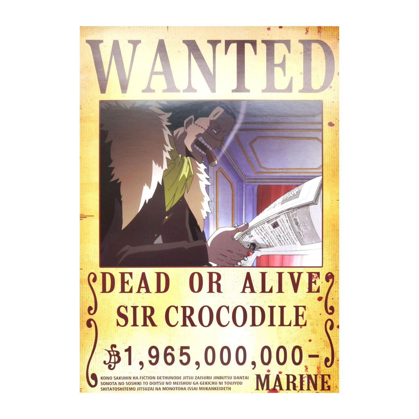 One Piece: Wanted Poster Sir Crocodile 1965000000 (ART2) (420mm x 285mm)