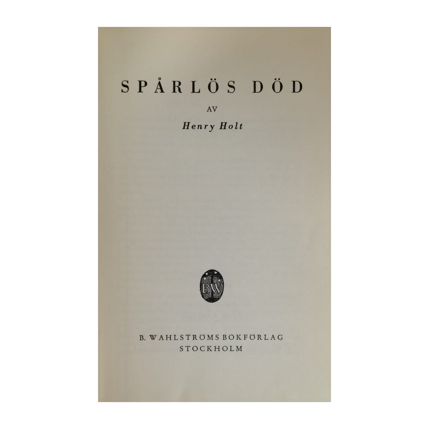 Henry Holt: Spårlös Död