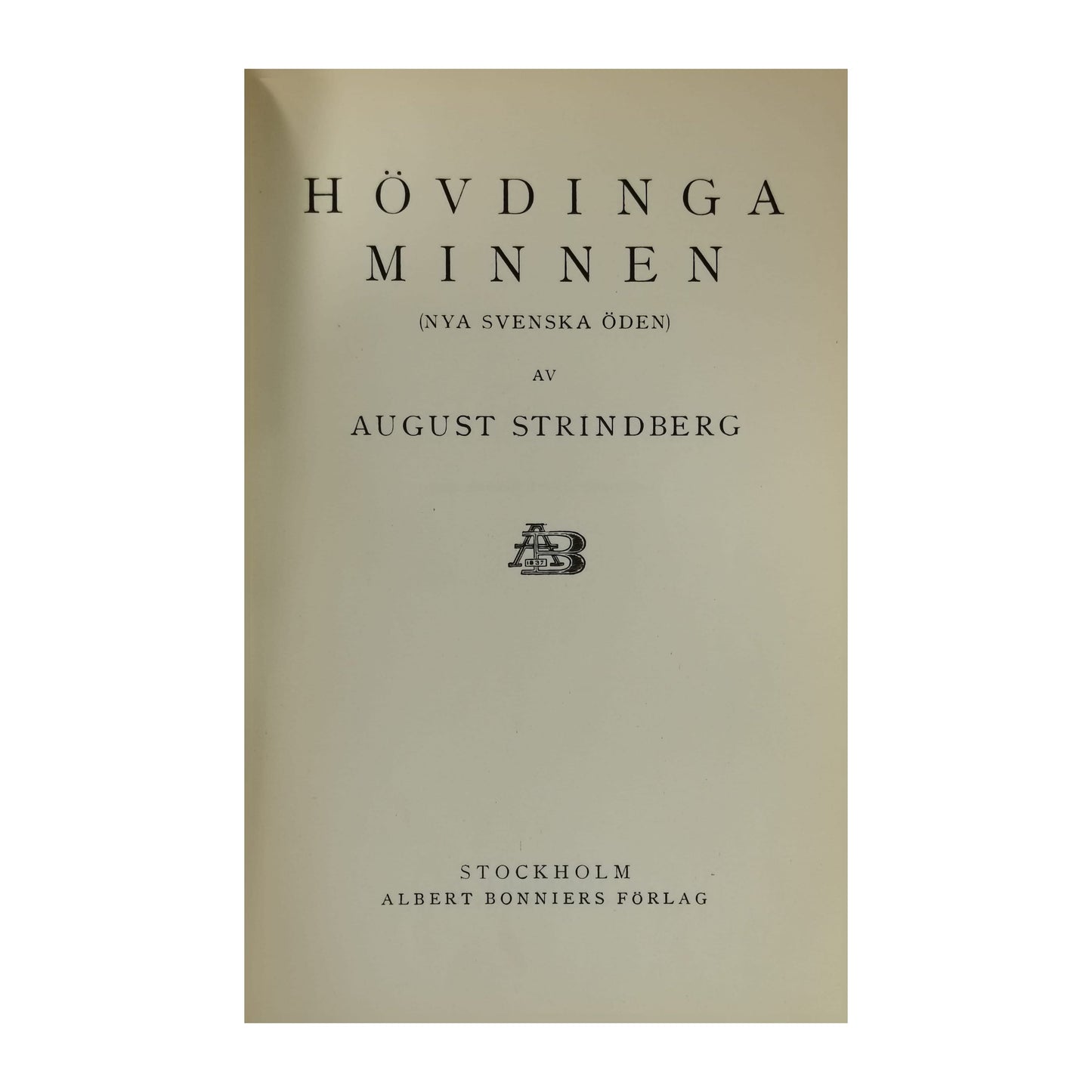 August Strindberg: Hövdinga Minnen