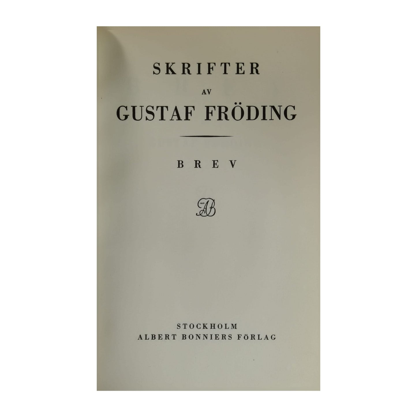 Gustaf Fröding: Brev