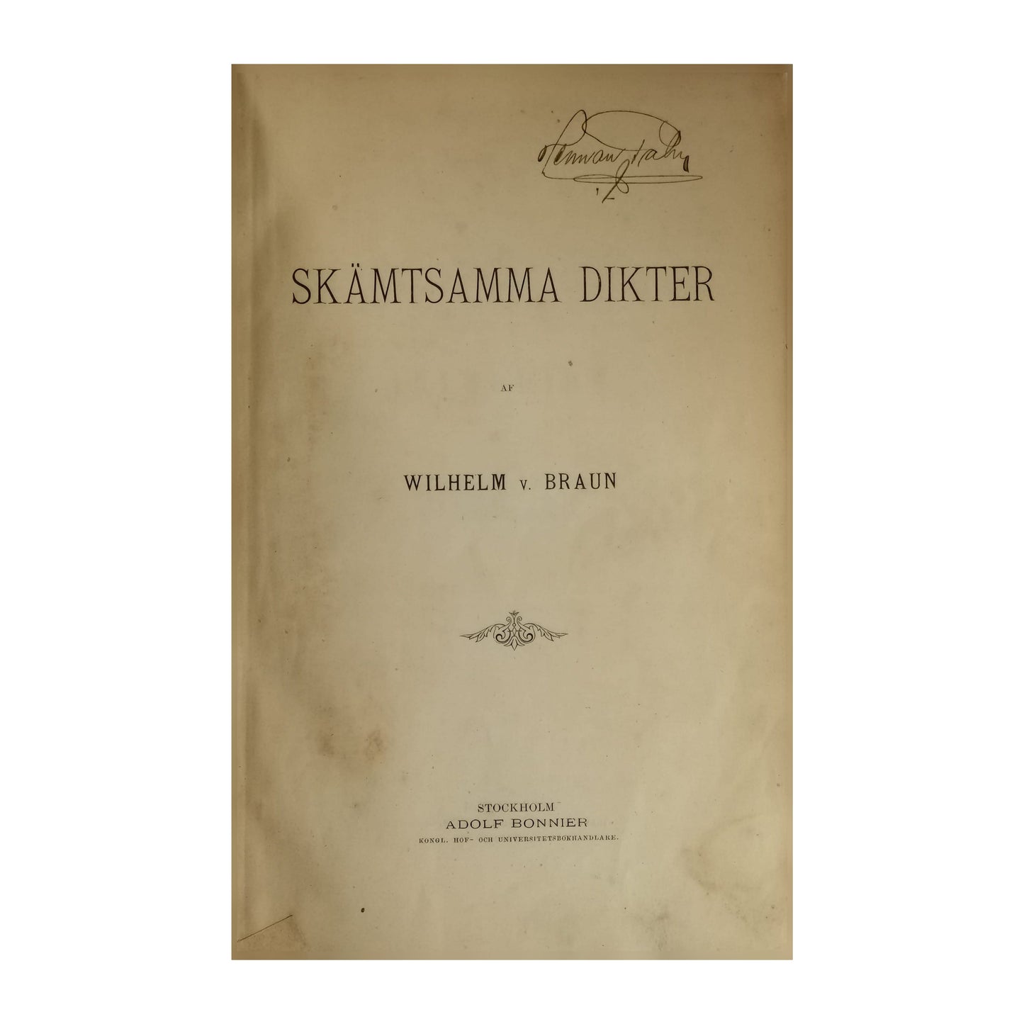 Wilhelm V. Braun: Skämtsamma Dikter