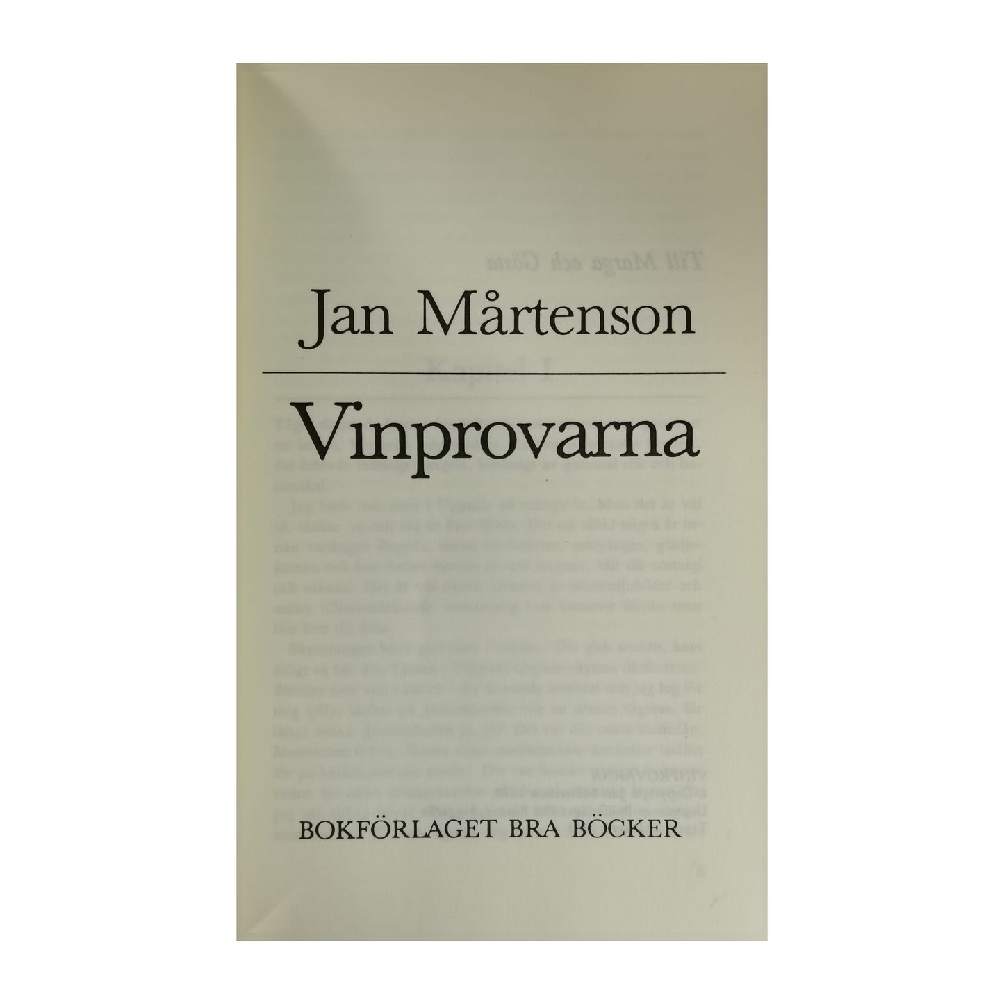 Jan Mårtenson: Vinprovarna