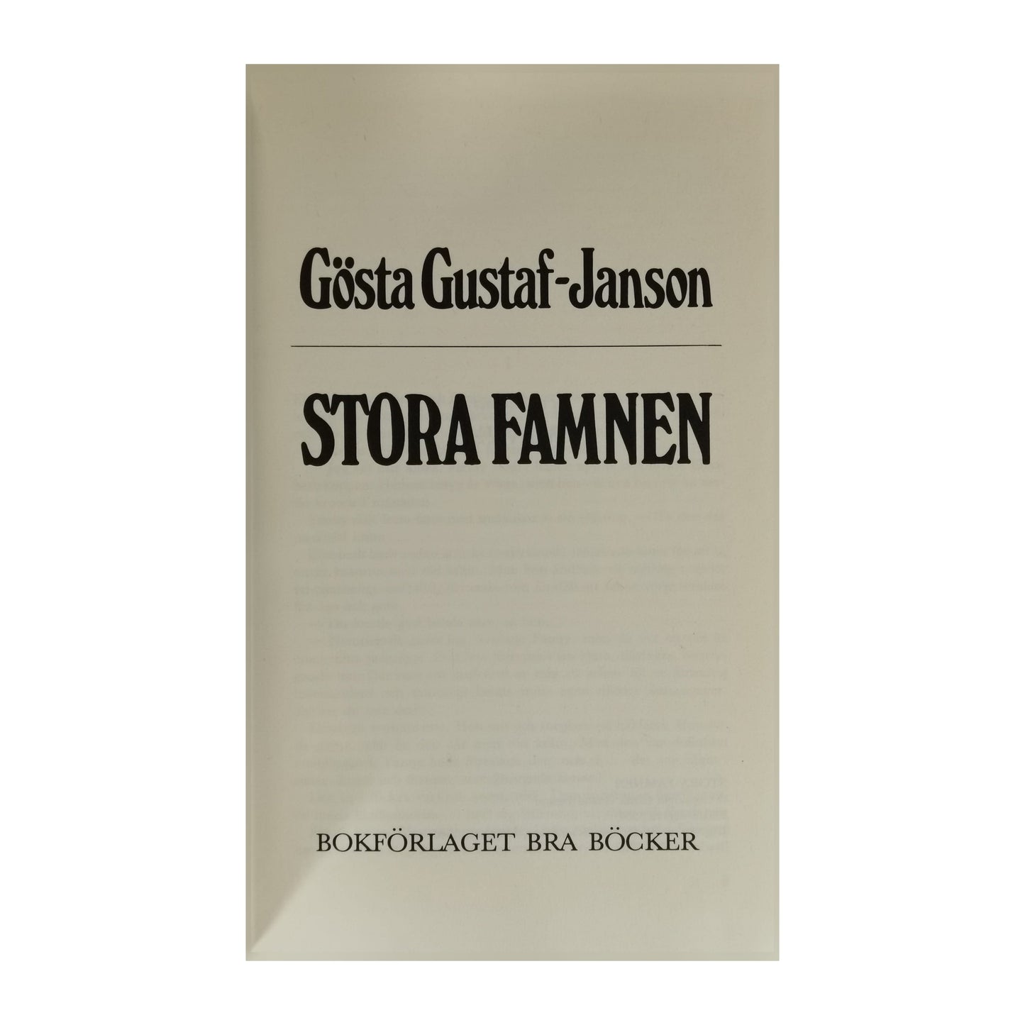 Gösta Gustaf-Janson: Stora Famnen