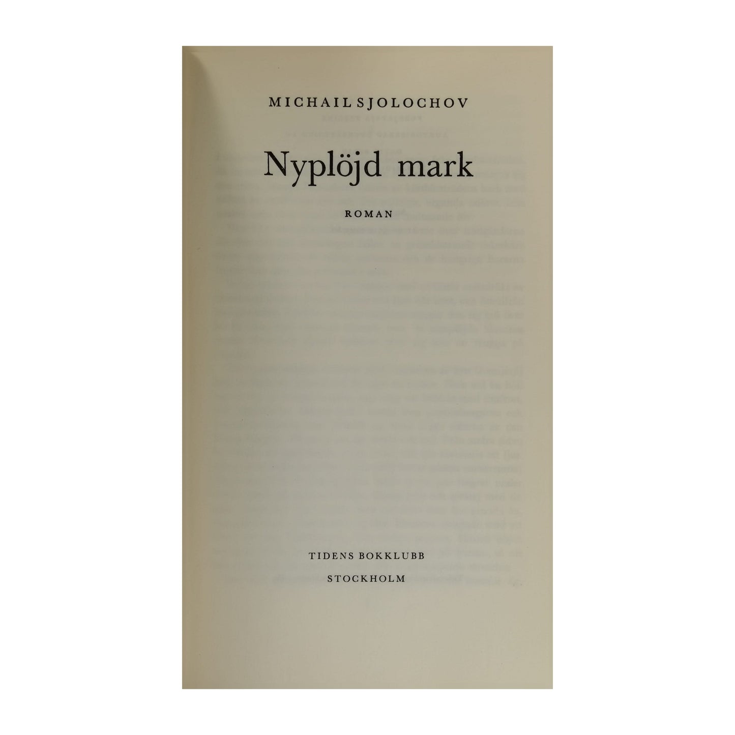 Michail Solochov: Nyplöjd Mark