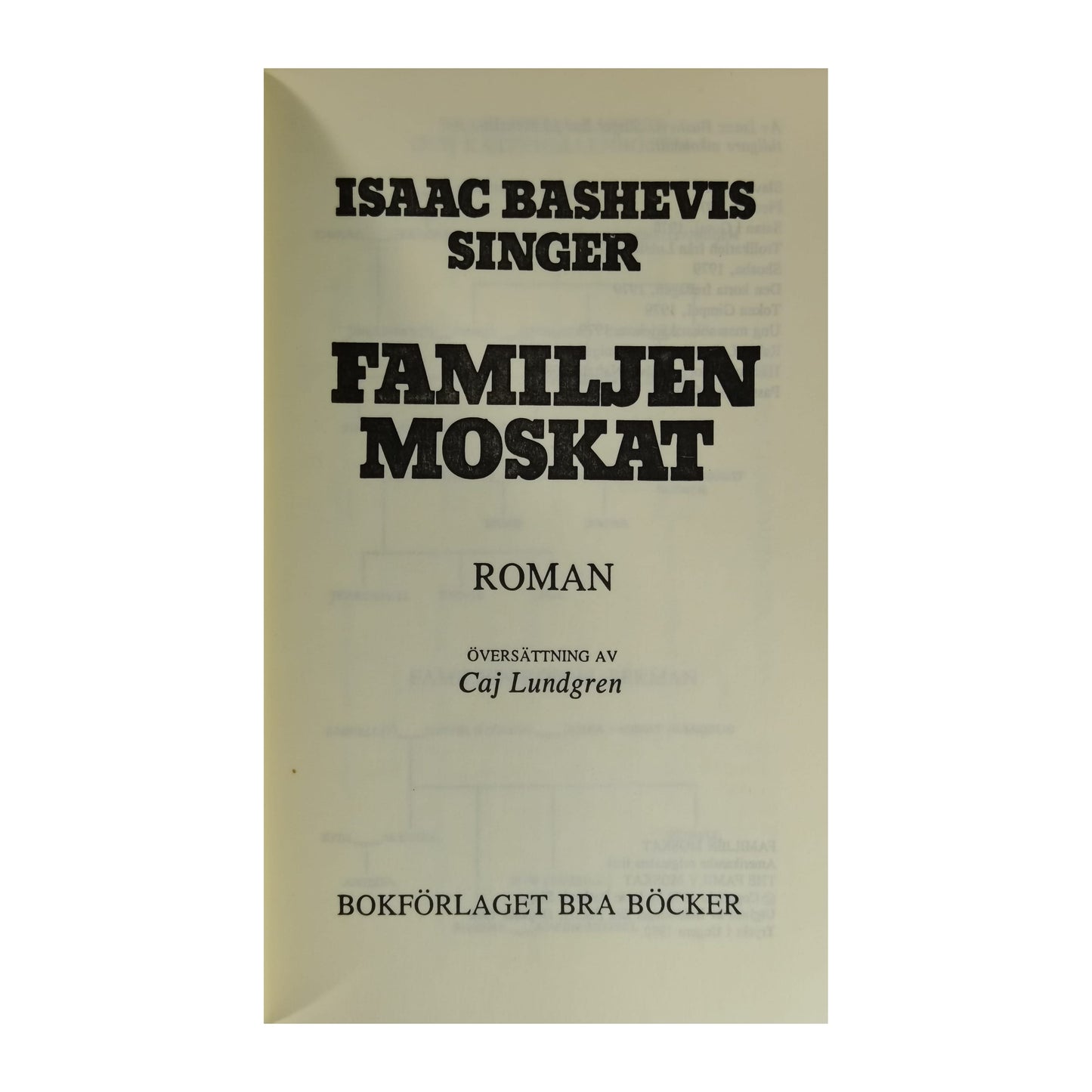 Isaac Bashevis Singer: Familjen Moskat