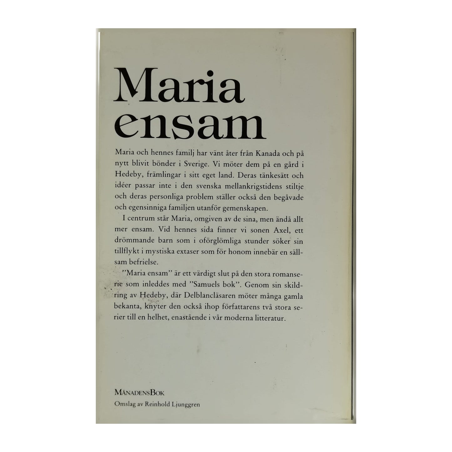 Sven Delblanc: Maria Ensam