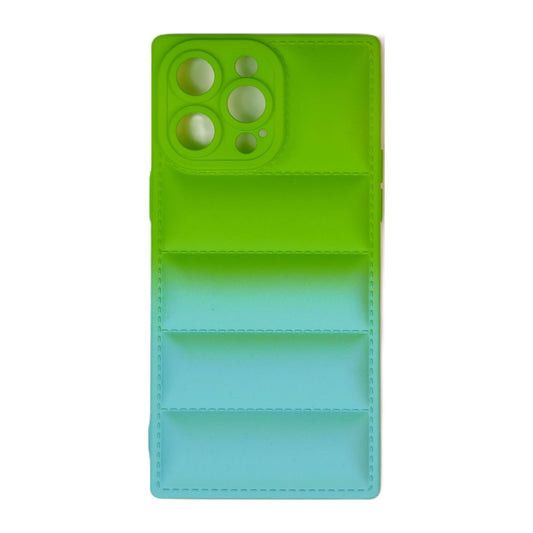 Soft Squares Color Fade Case - (IPhone 14 Pro Max) (GREEN/CYAN) (TPU)