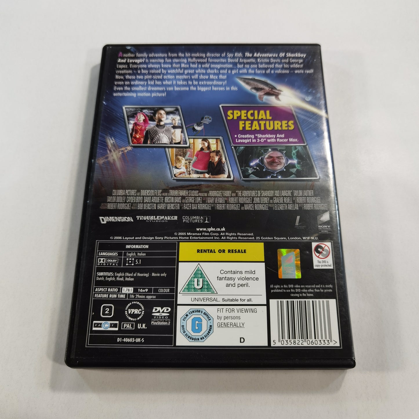 The Adventures of Sharkboy and Lavagirl 3-D (2005) - DVD UK 2006