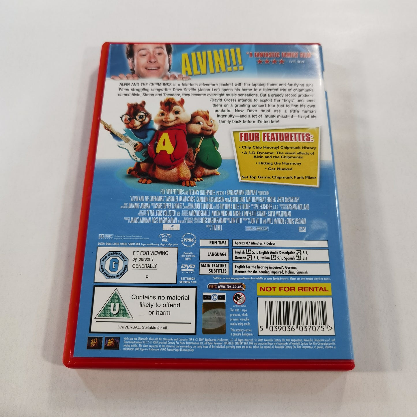 Alvin And The Chipmunks (2007) - DVD 5039036037075