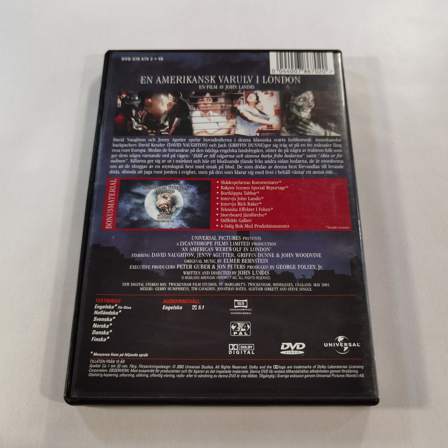 An American Werewolf in London ( En Amerikansk Varulv I London ) (1981) - DVD SE 2002 21th Anniversary Special Edition