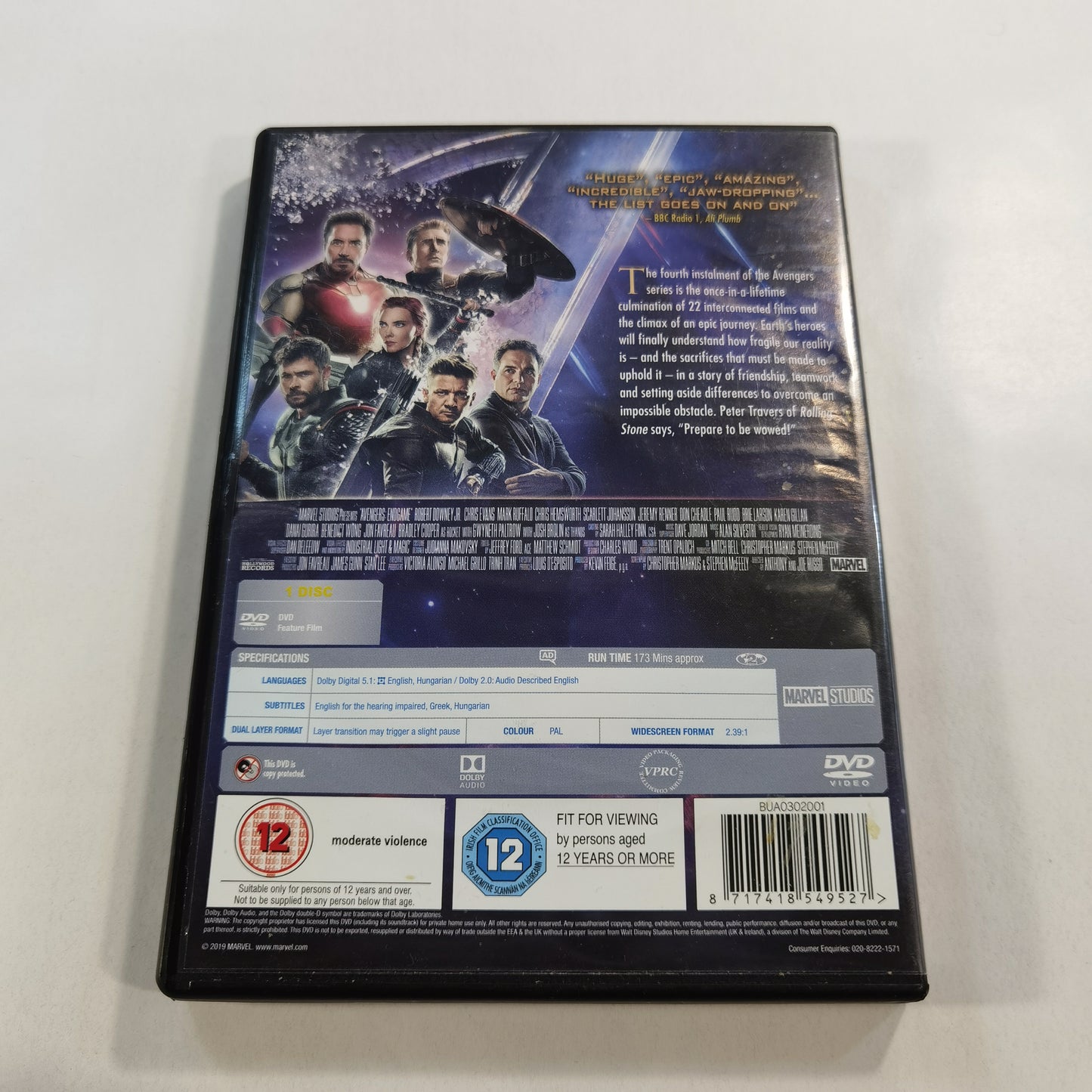Avengers: Endgame (2019) - DVD UK