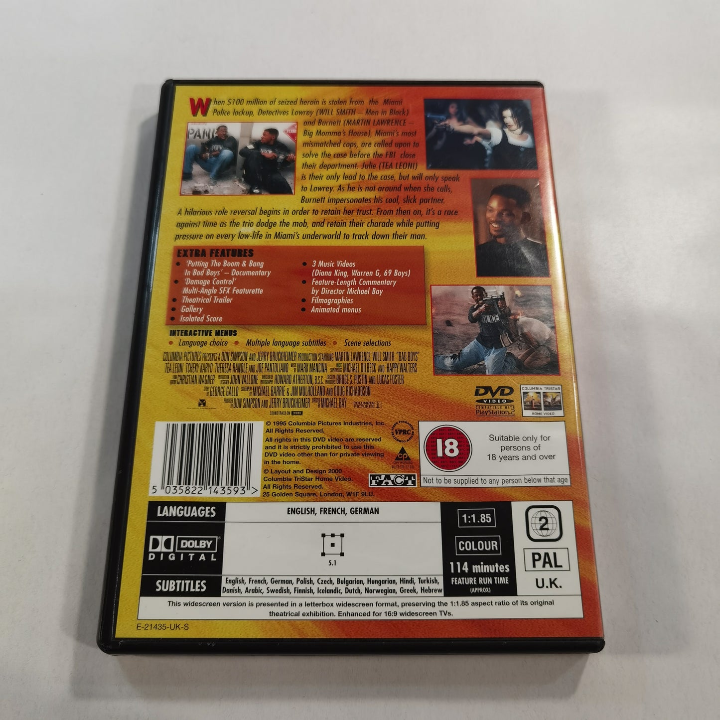 Bad Boys (1995) - DVD UK 2000 Collector's Edition