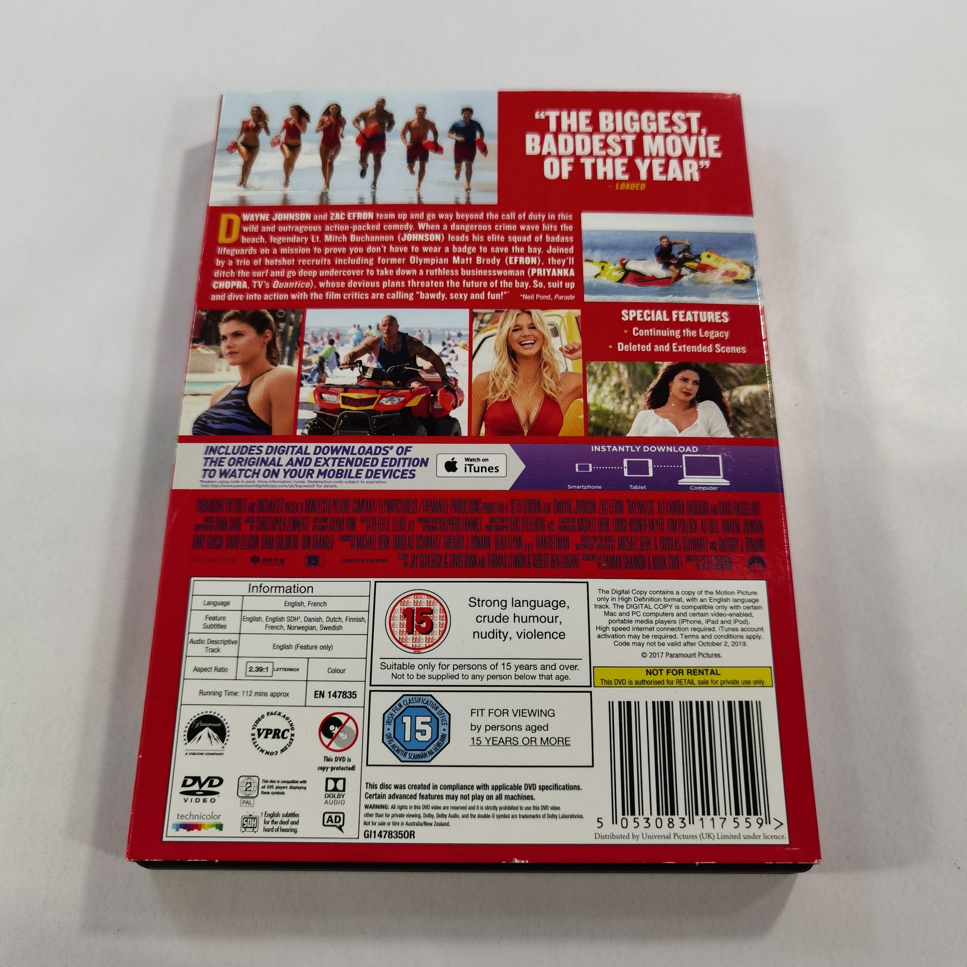 Baywatch 2017 DVD UK 2017 Cover