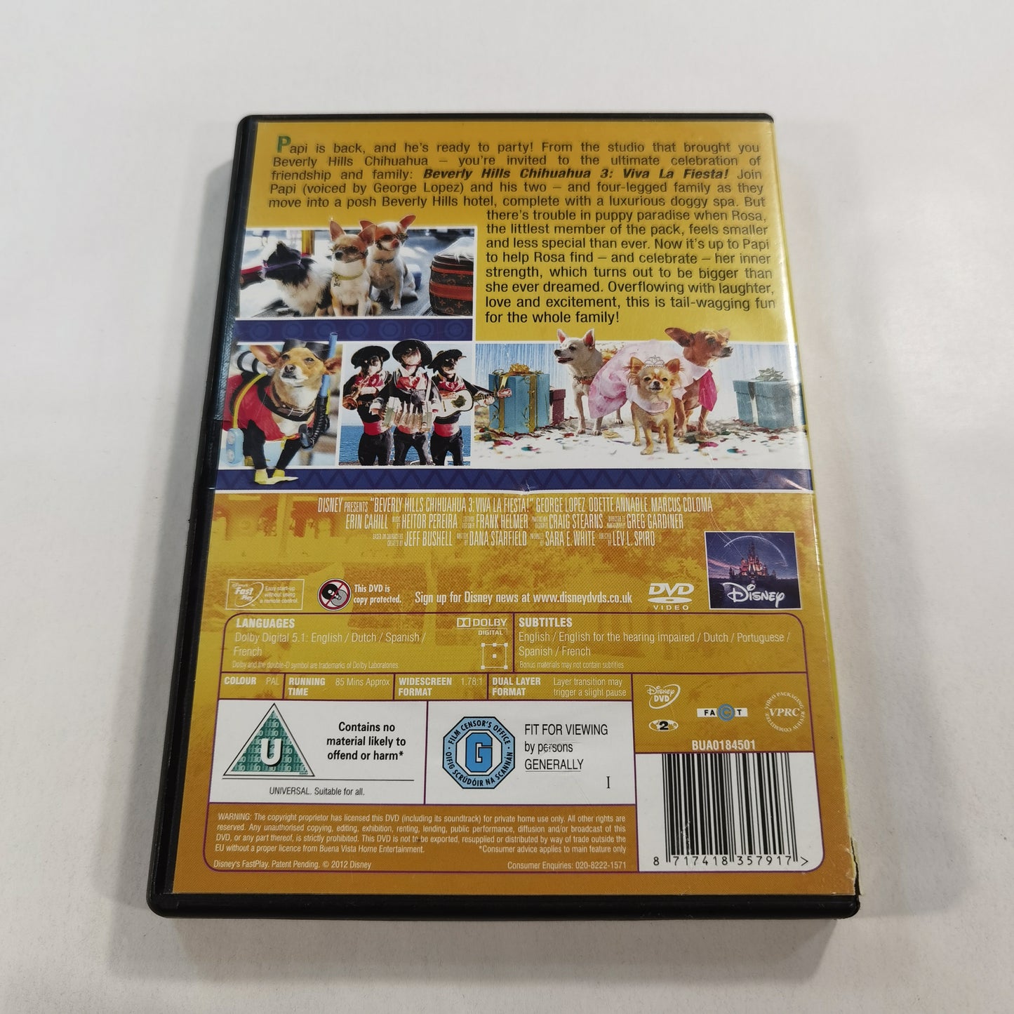 Beverly Hills Chihuahua 3: Viva La Fiesta! (2012) - DVD UK Z1B