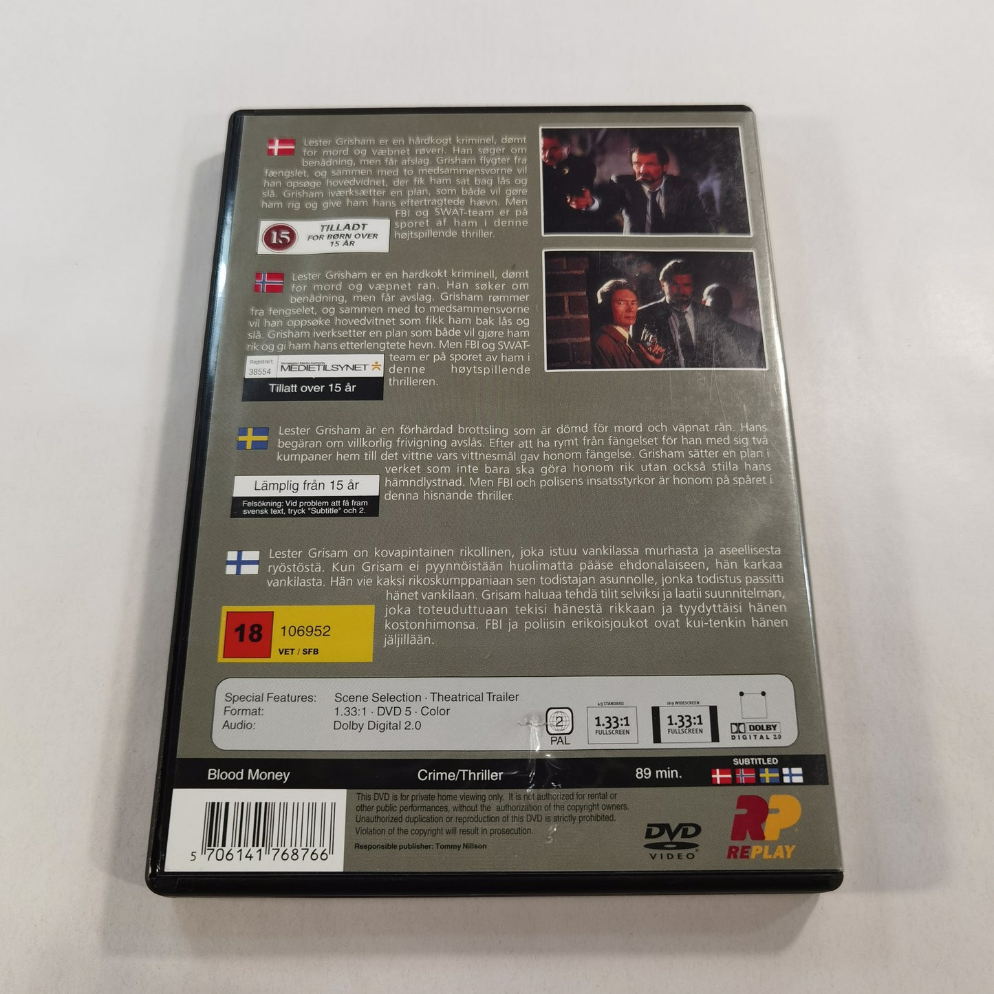 Blood Money (1996) - DVD SE NO DK FI
