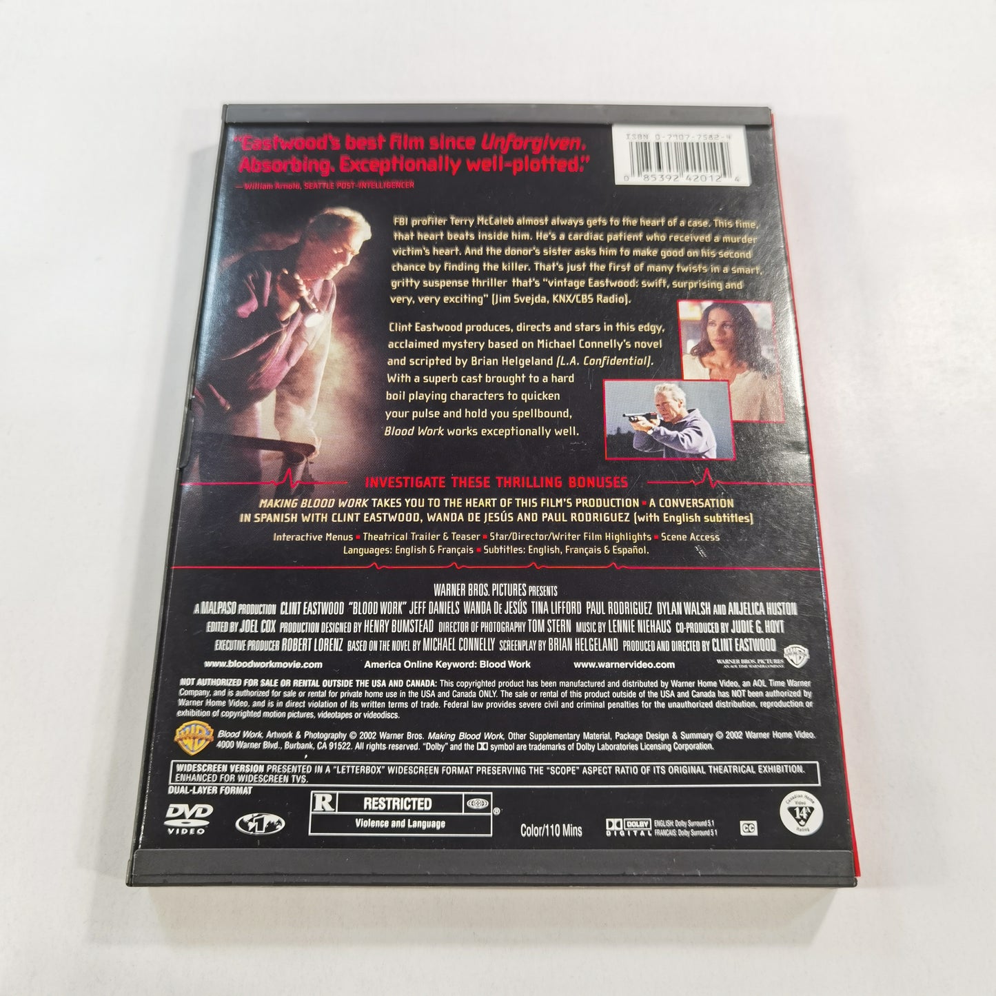 Blood Work (2002) - DVD US 2002 Widescreen Edition Snap Case