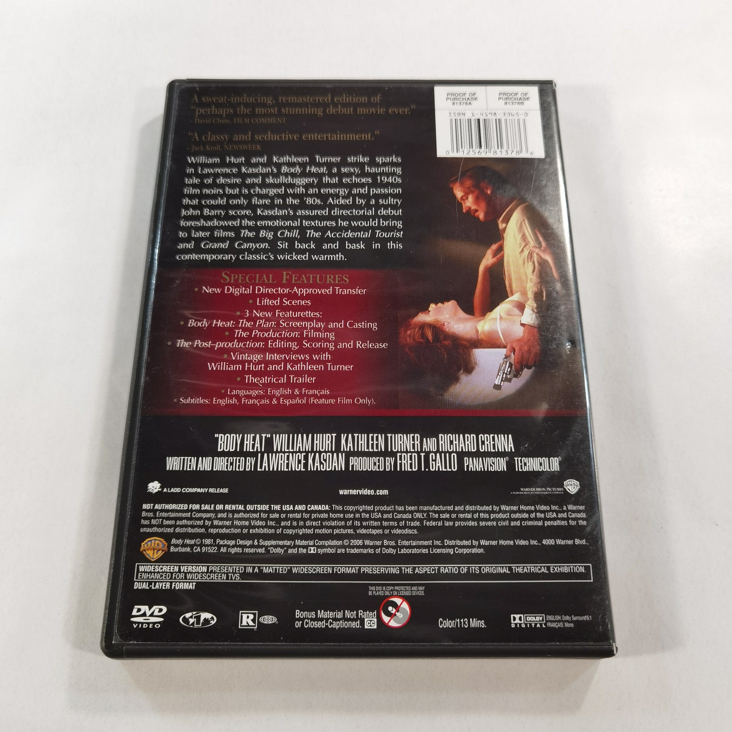 Body Heat (1981) - DVD US 2006 Deluxe Edition