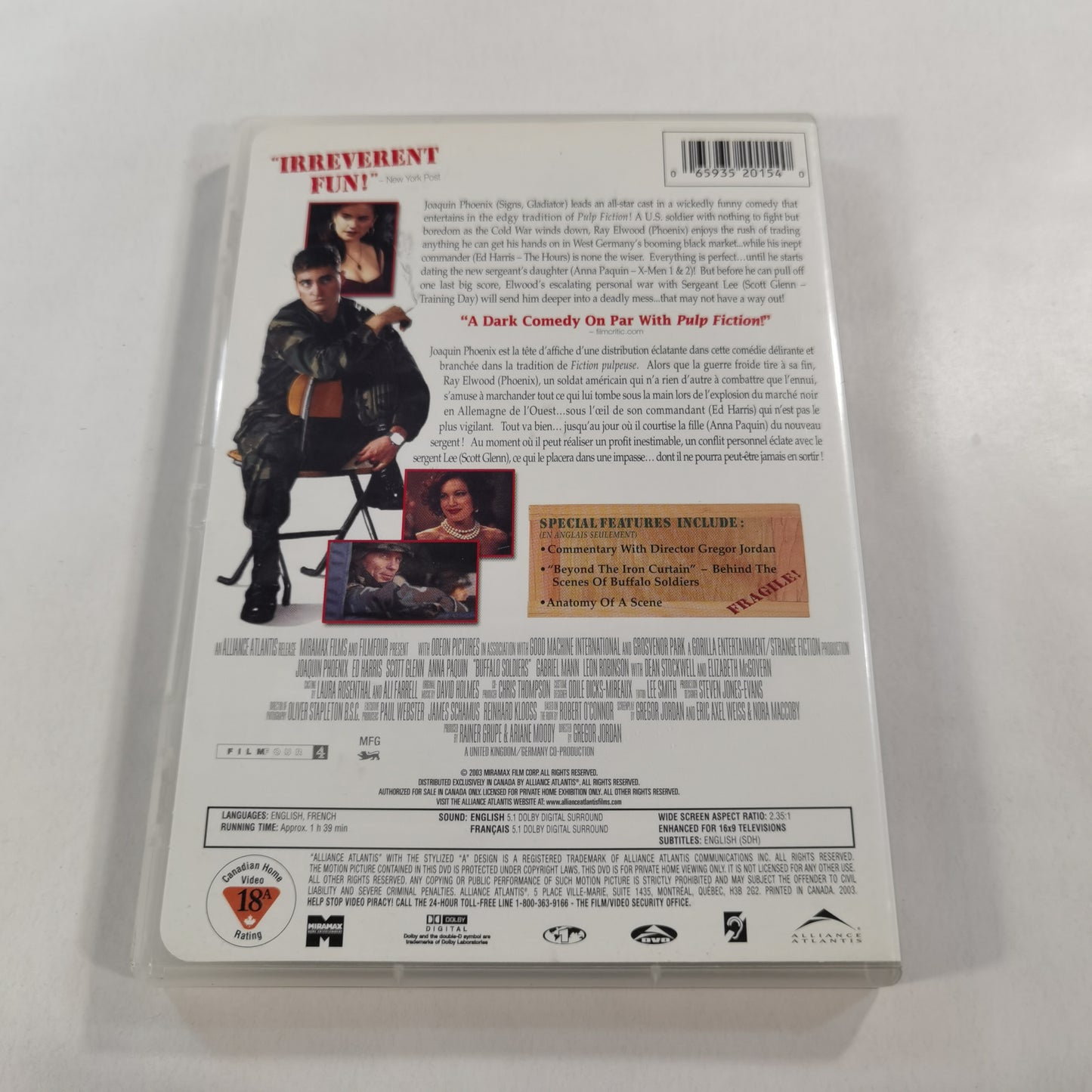 Buffalo Soldiers ( Soldats Sans Bataille ) (2001) - DVD CA 2003