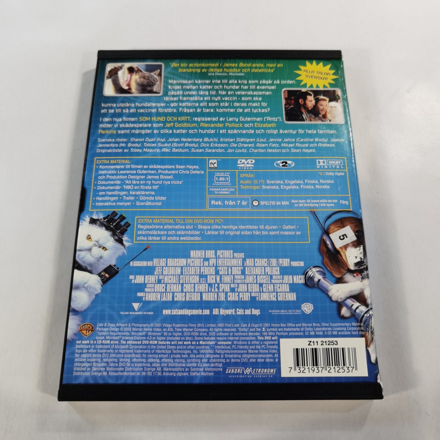 Cats & Dogs ( Som Hund Och Katt ) (2001) - DVD SE 2002  Snap Case
