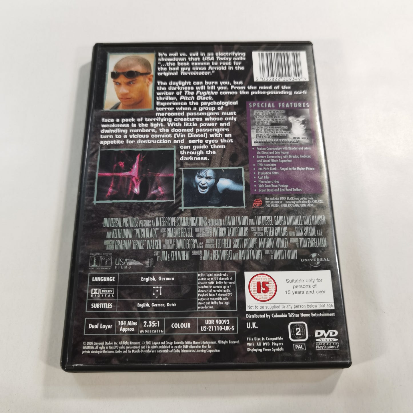 The Chronicles of Riddick: Pitch Black (2000) - DVD UK 2001 Widescreen