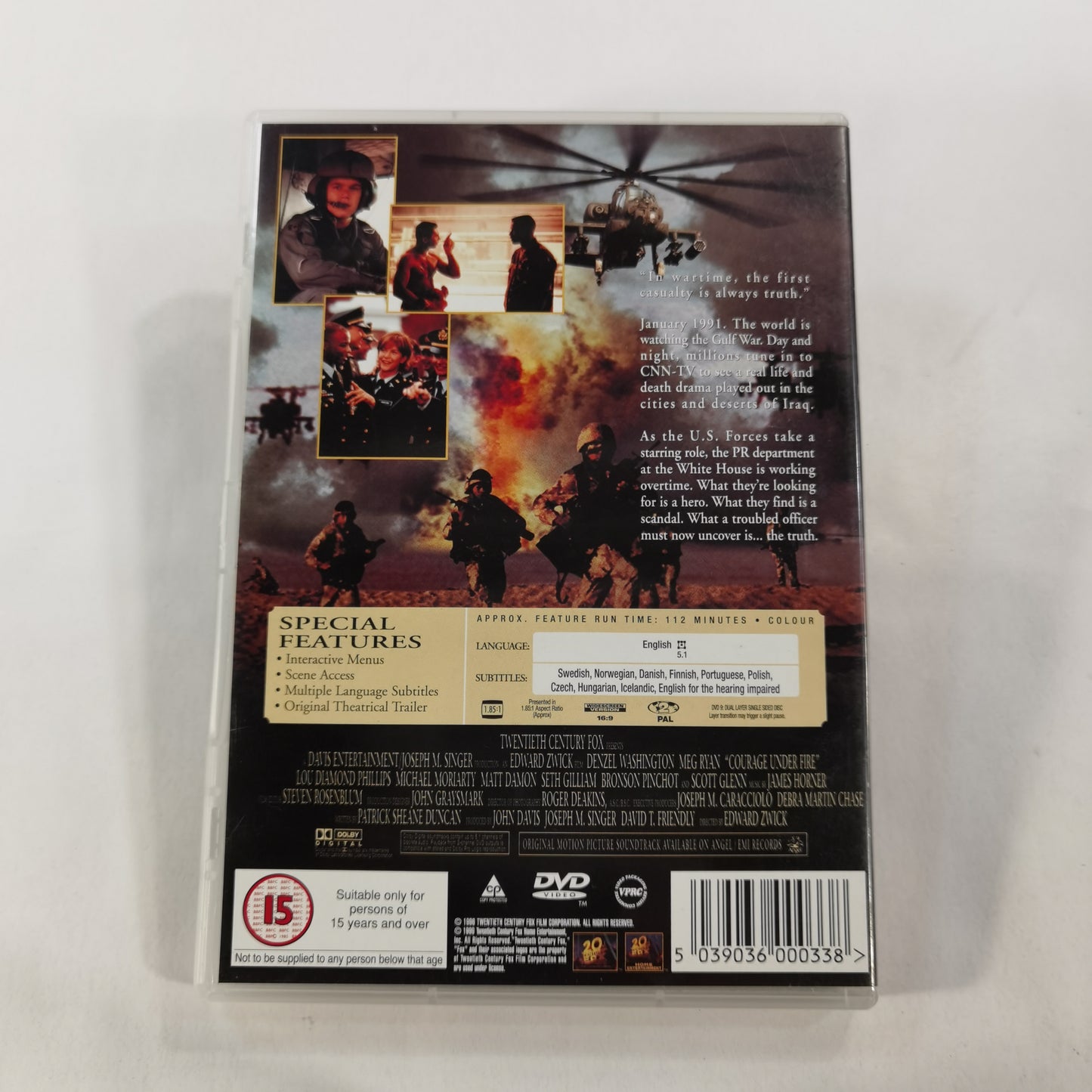 Courage Under Fire (1996) - DVD UK 1999 ( Cover Chapter Selections )