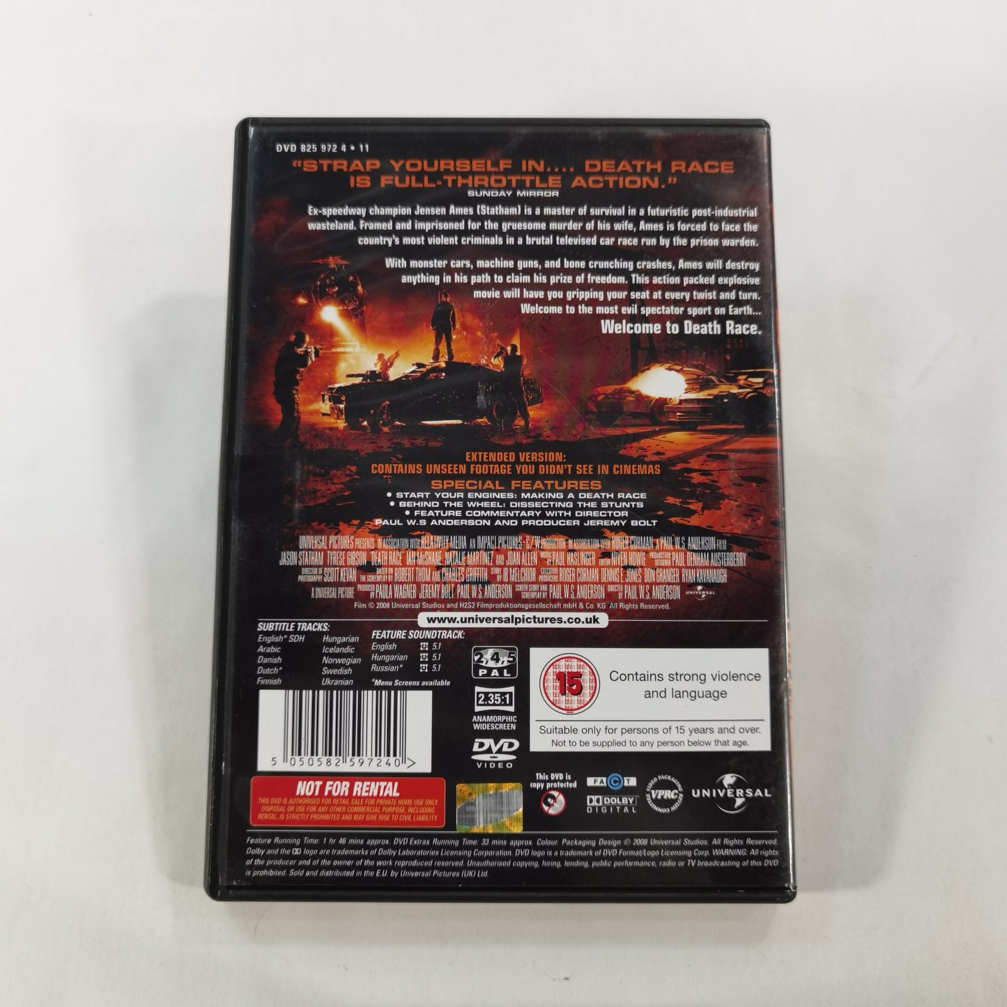 Death Race (2008) - DVD UK 2008 Extended Version