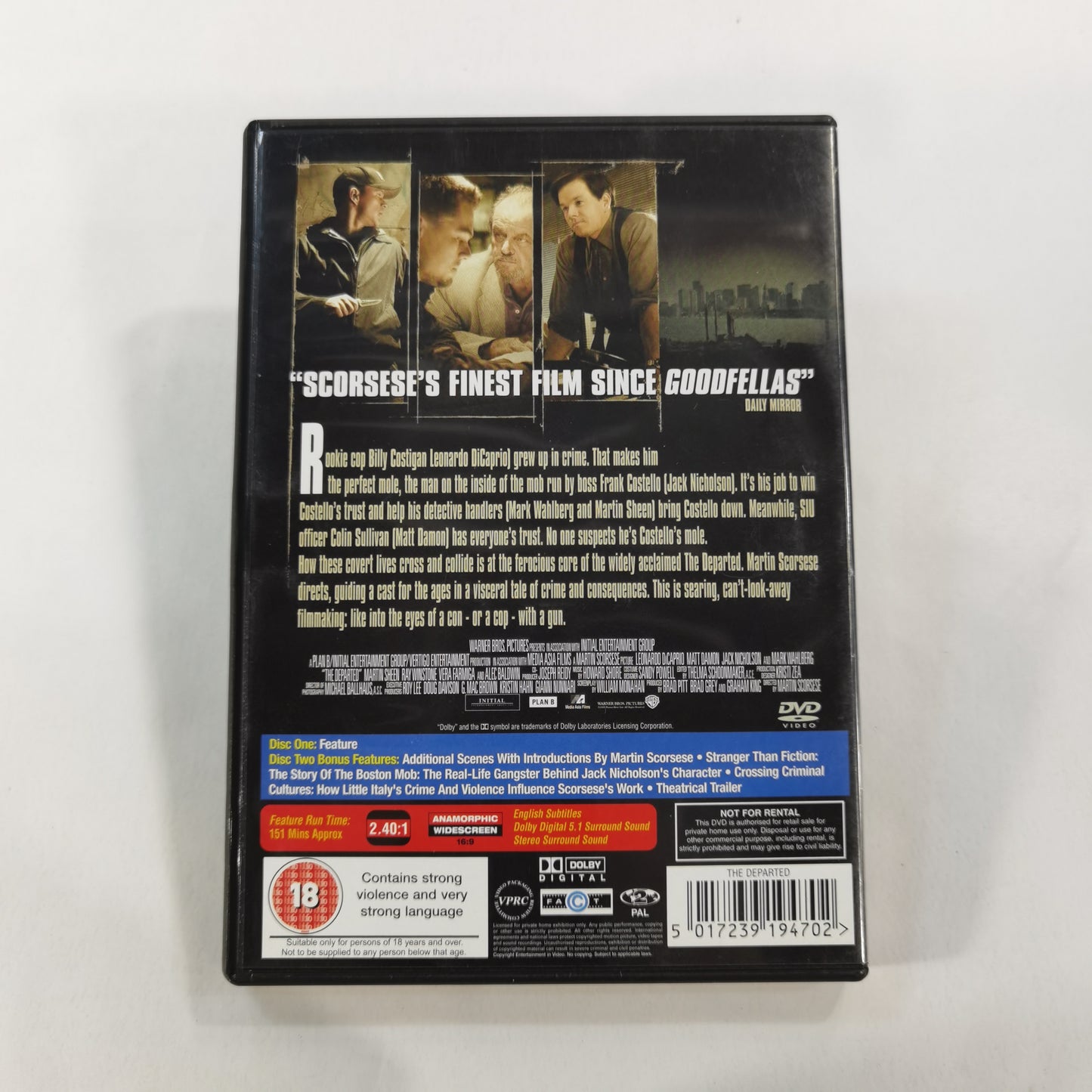 The Departed (2006) - DVD UK 2-Disc ( Disc VFD 04087 + 04087 )