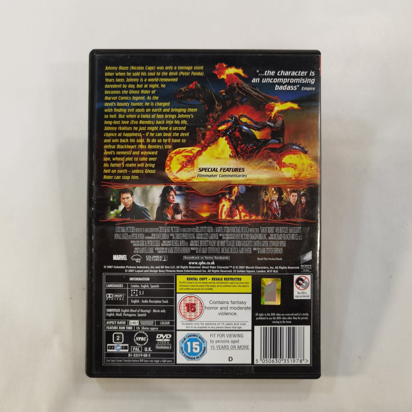 Ghost Rider (2007) - DVD UK 2007 RC