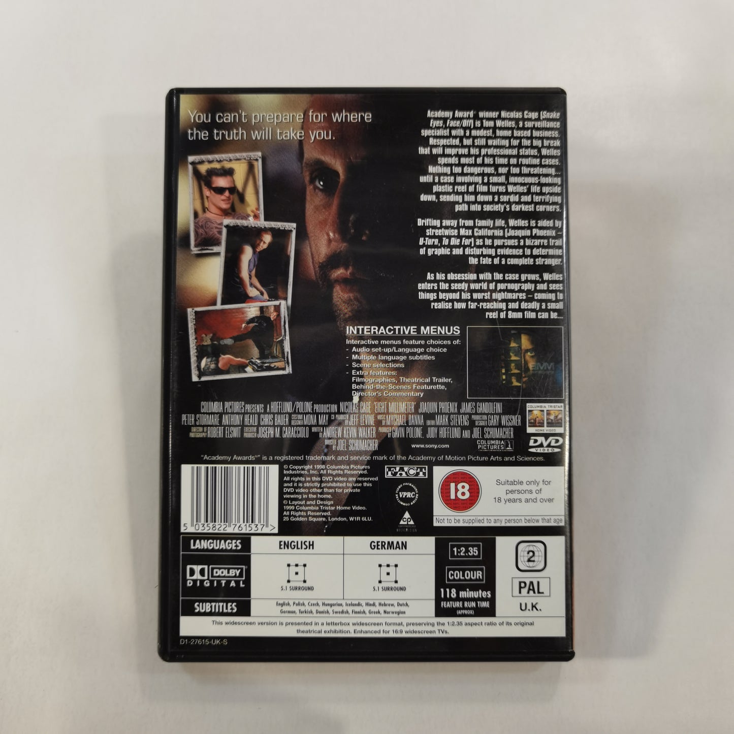 8MM (1999) - DVD UK 1999