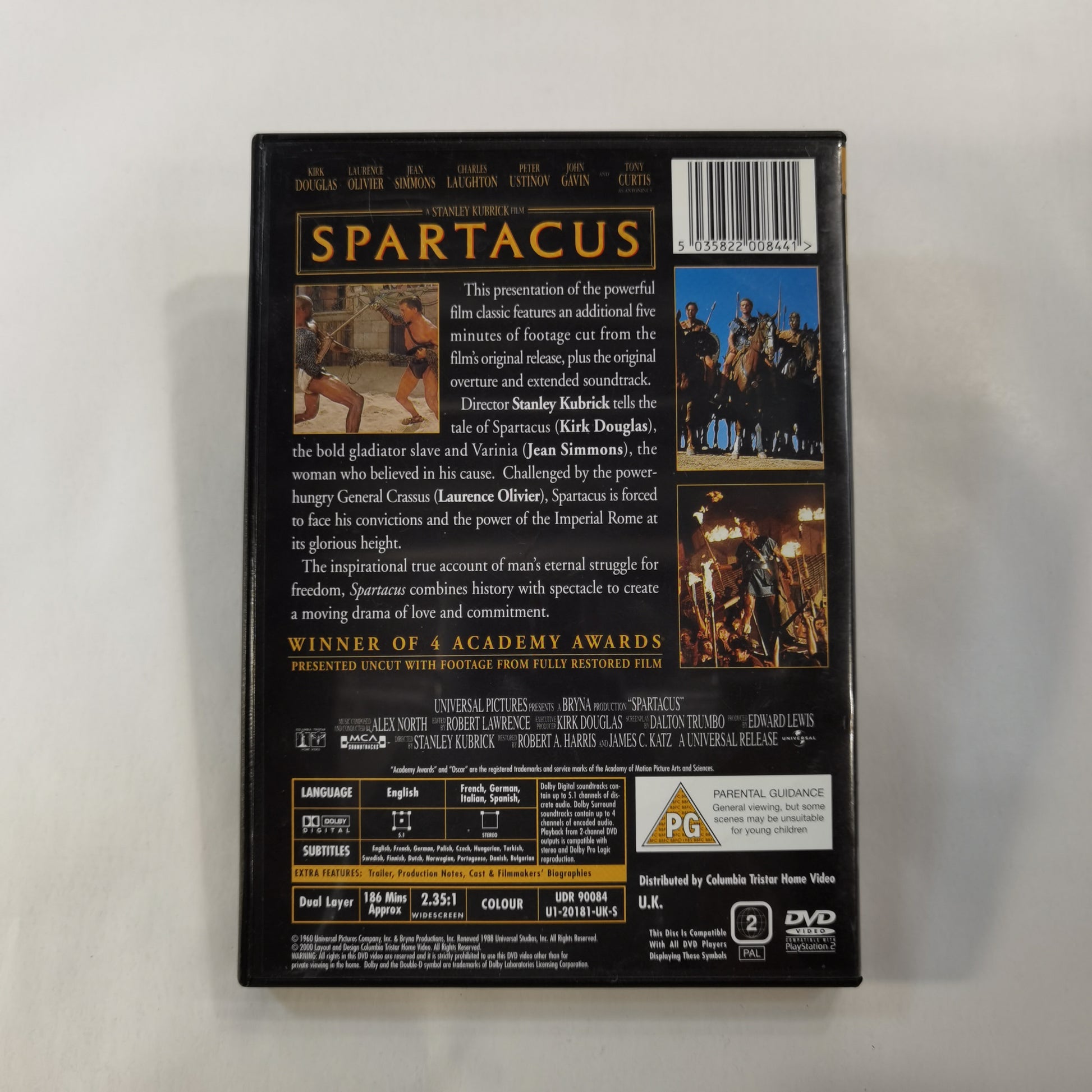 Spartacus 1960 DVD UK 2000 KobaniStore