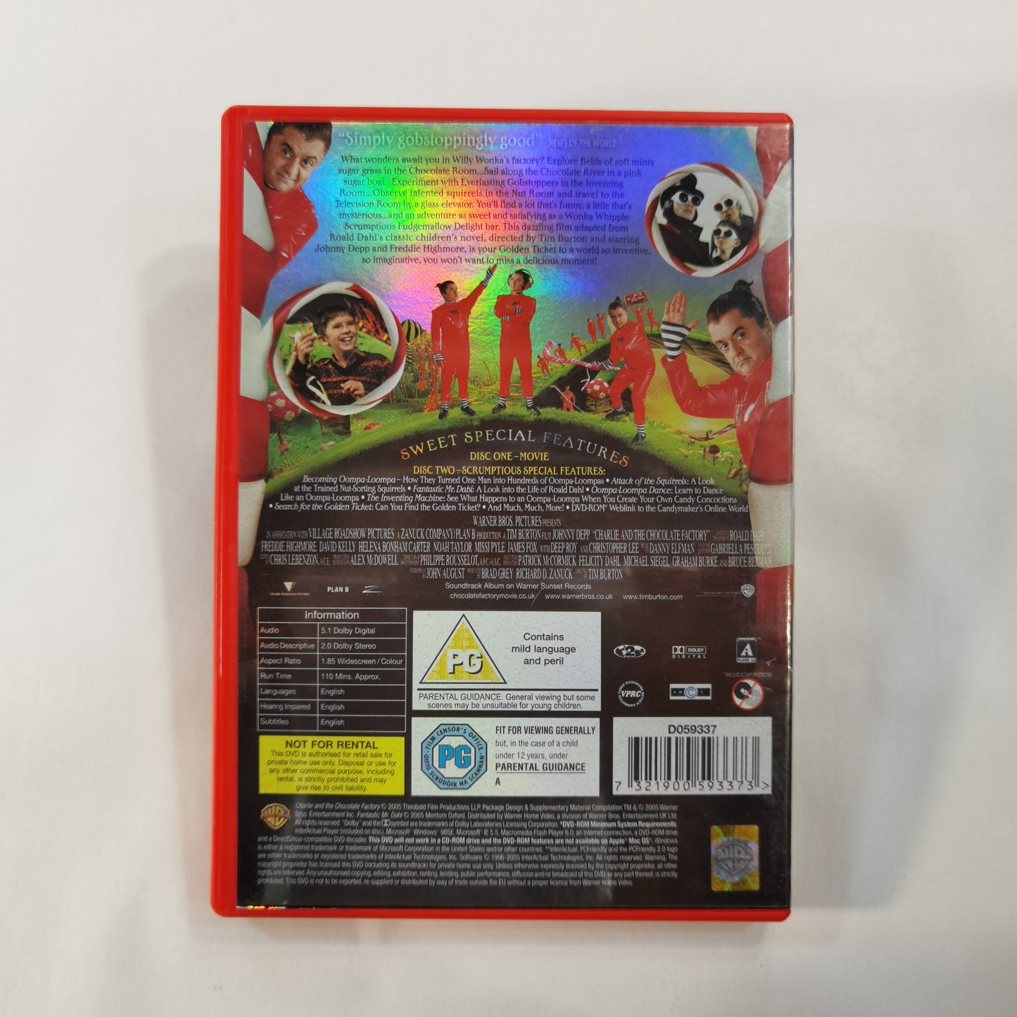 Willy Wonka: Charlie and the Chocolate Factory (2005) - DVD UK 2005 2-Disc Edition