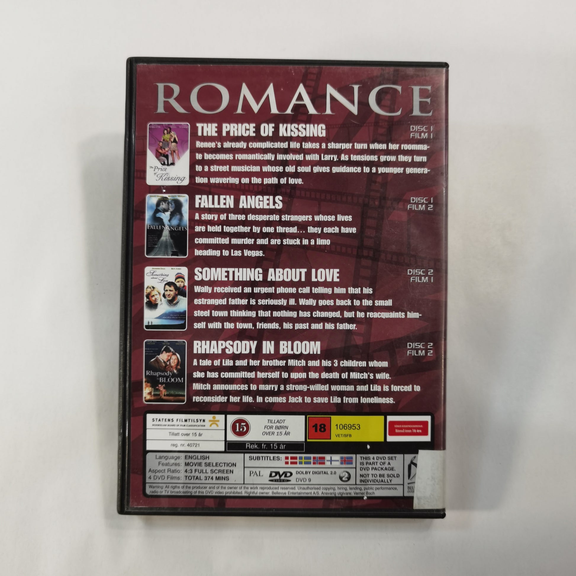 4 Great Movies On 2 DVDs Romance 1300 DVD DK SE NO FI IS 4x