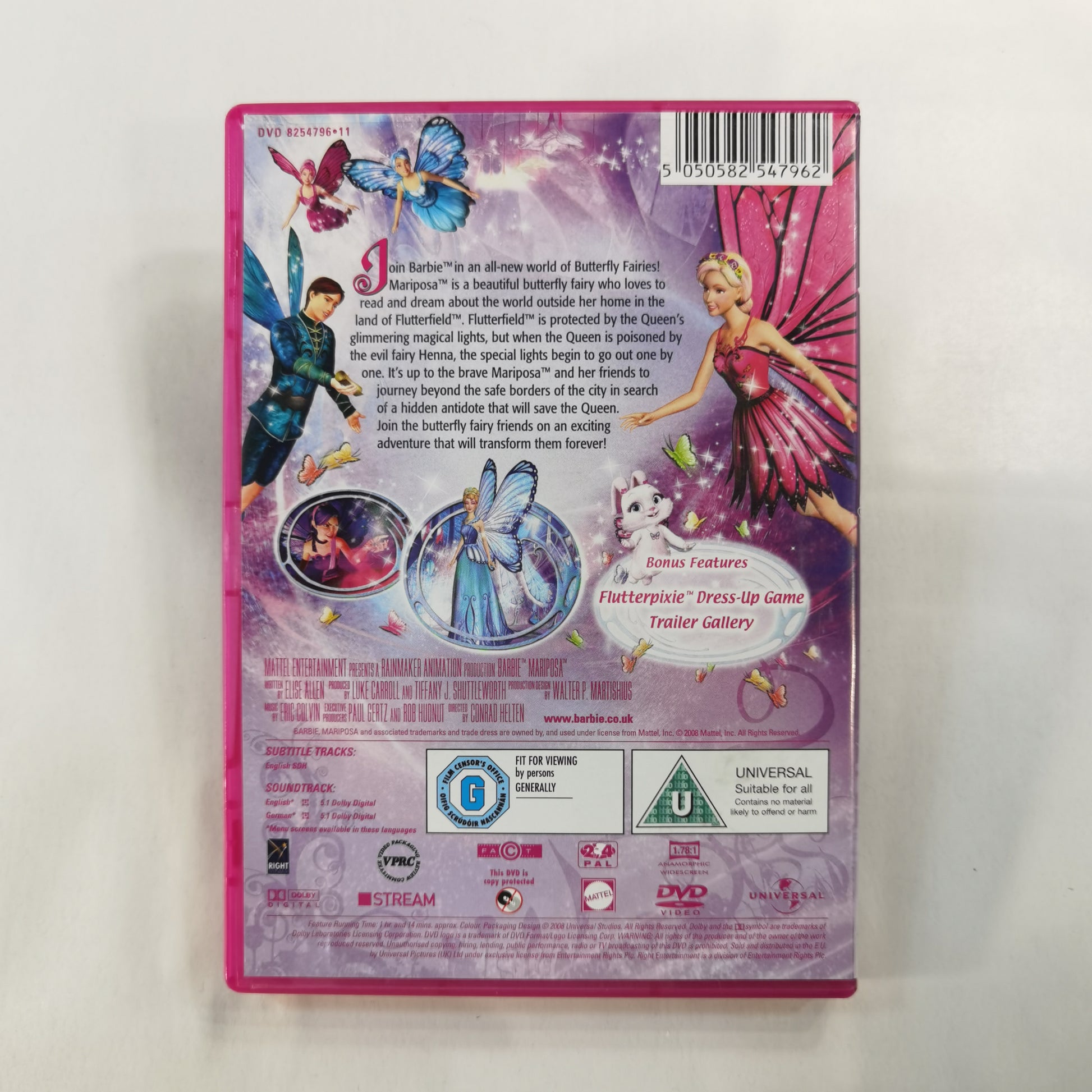 Barbie DVD Mariposa & the Fairy Princess Movie Bonus Features New Sealed -   Israel