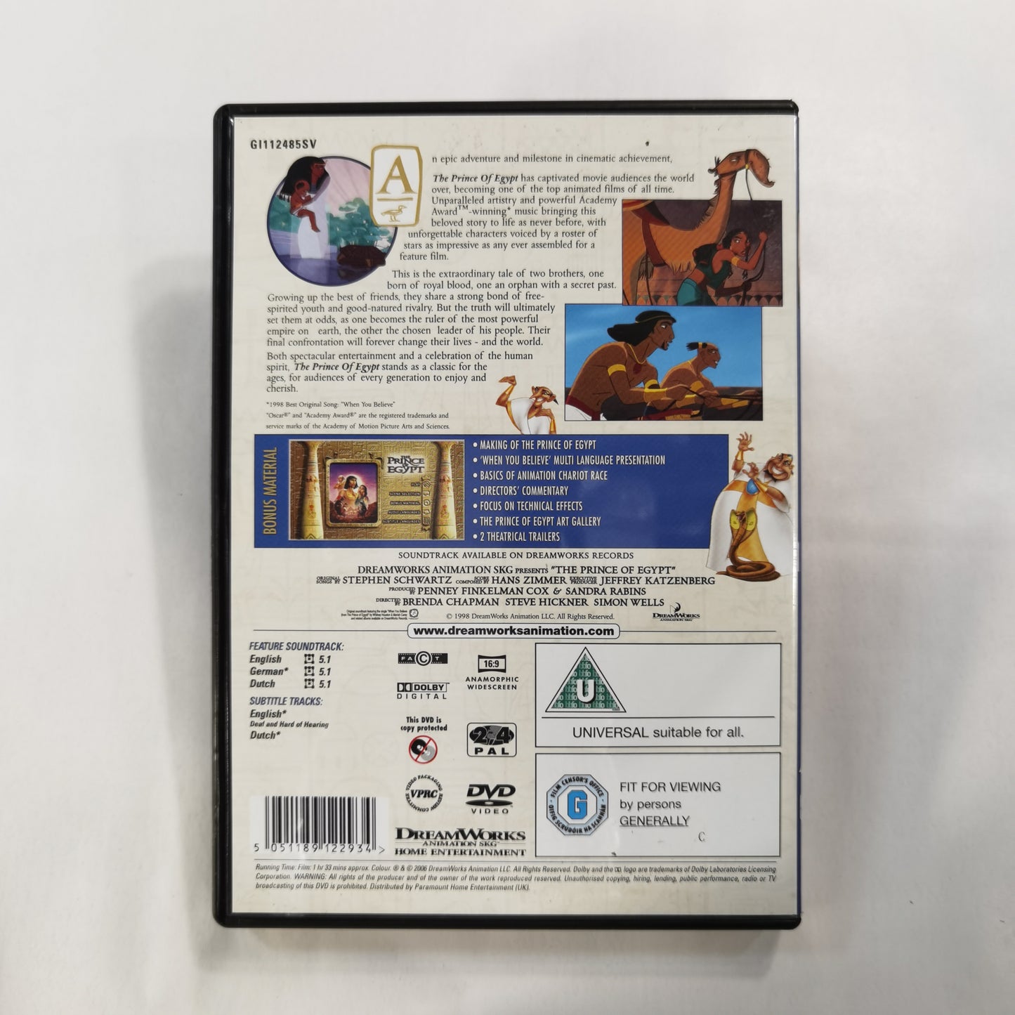 The Prince of Egypt (1998) - DVD UK 2006