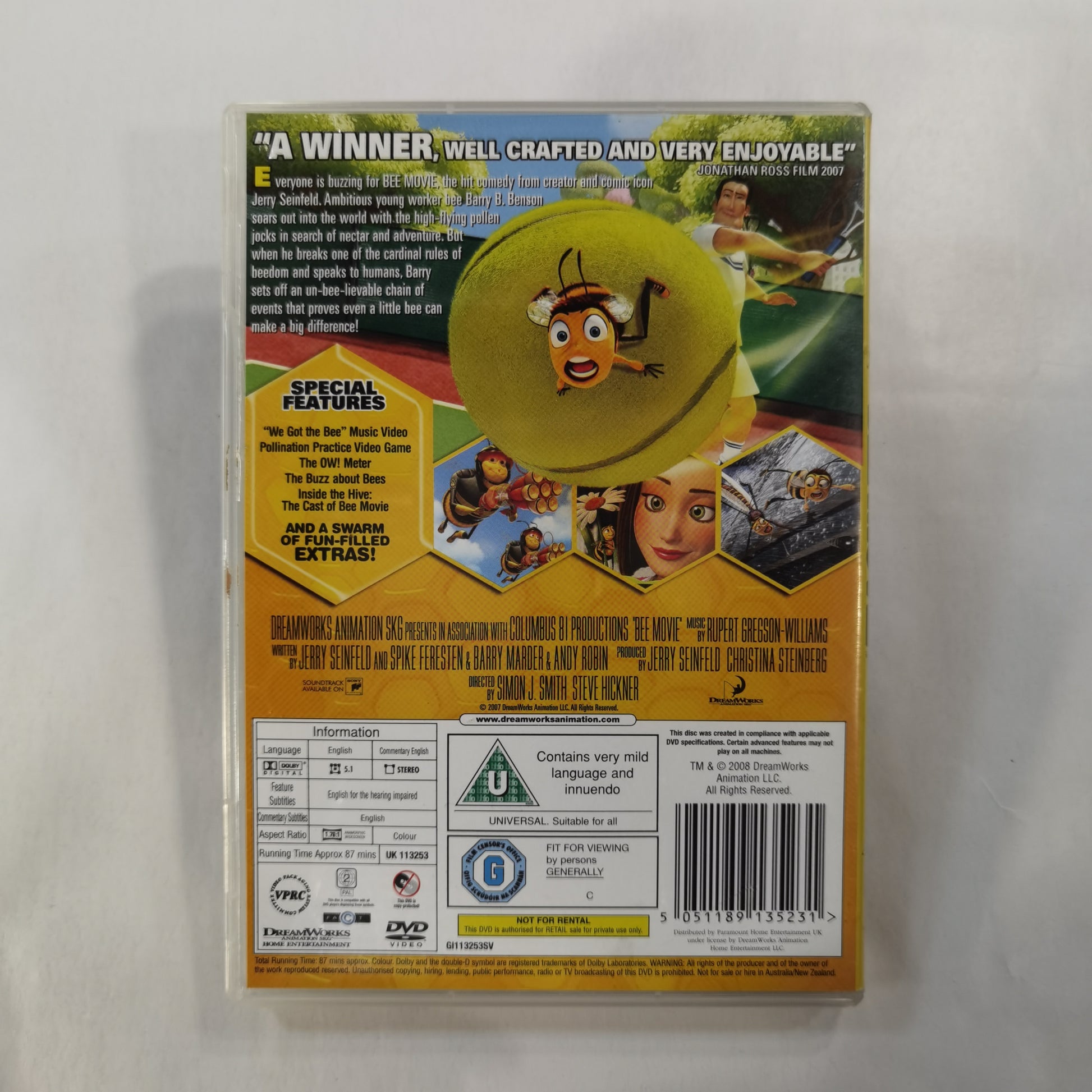 Bee Movie 2007 DVD UK 2008 KobaniStore